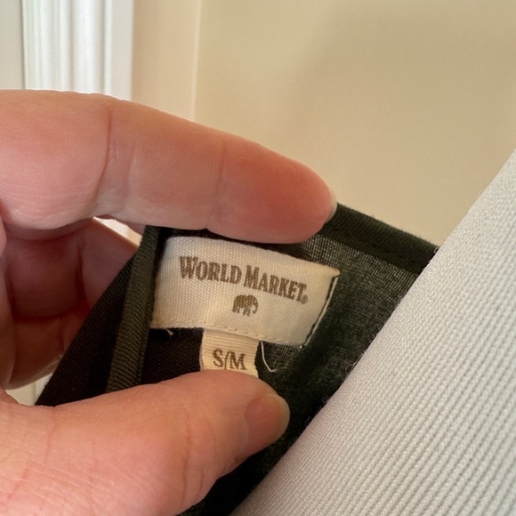 Cost Plus World Market Olive Maxi Dress with Embroidery - Picture 2 of 9